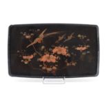 A BIG JAPANESE BLACK AND RED LACQUER WOOD TRAY FIRST HALF 20TH CENTURY.