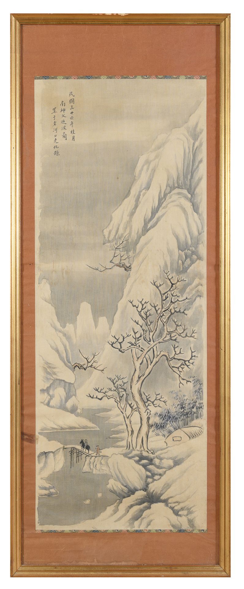 TWO CHINESE MIXED MEDIA PAINTINGS MID-20TH CENTURY