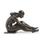 BRONZE SCULPTURE OF A DANCER BY FRANCESCO MESSINA 1968