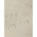 PENCIL STUDY OF GOATS BY ALESSIO ISSUPOFF