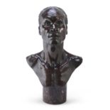 BRONZE BUST OF A NUBIAN BY EUGENIO MACCAGNANI