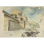 PAIR OF WATERCOLORS BY CESARE RIESCH