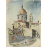 PAIR OF WATERCOLORS BY CESARE RIESCH