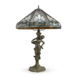 BRONZE LAMP TIFFANY STYLE 20TH CENTURY
