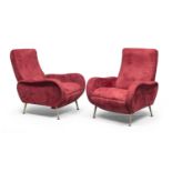 PAIR OF RECLINING ARMCHAIRS LATE 1960s