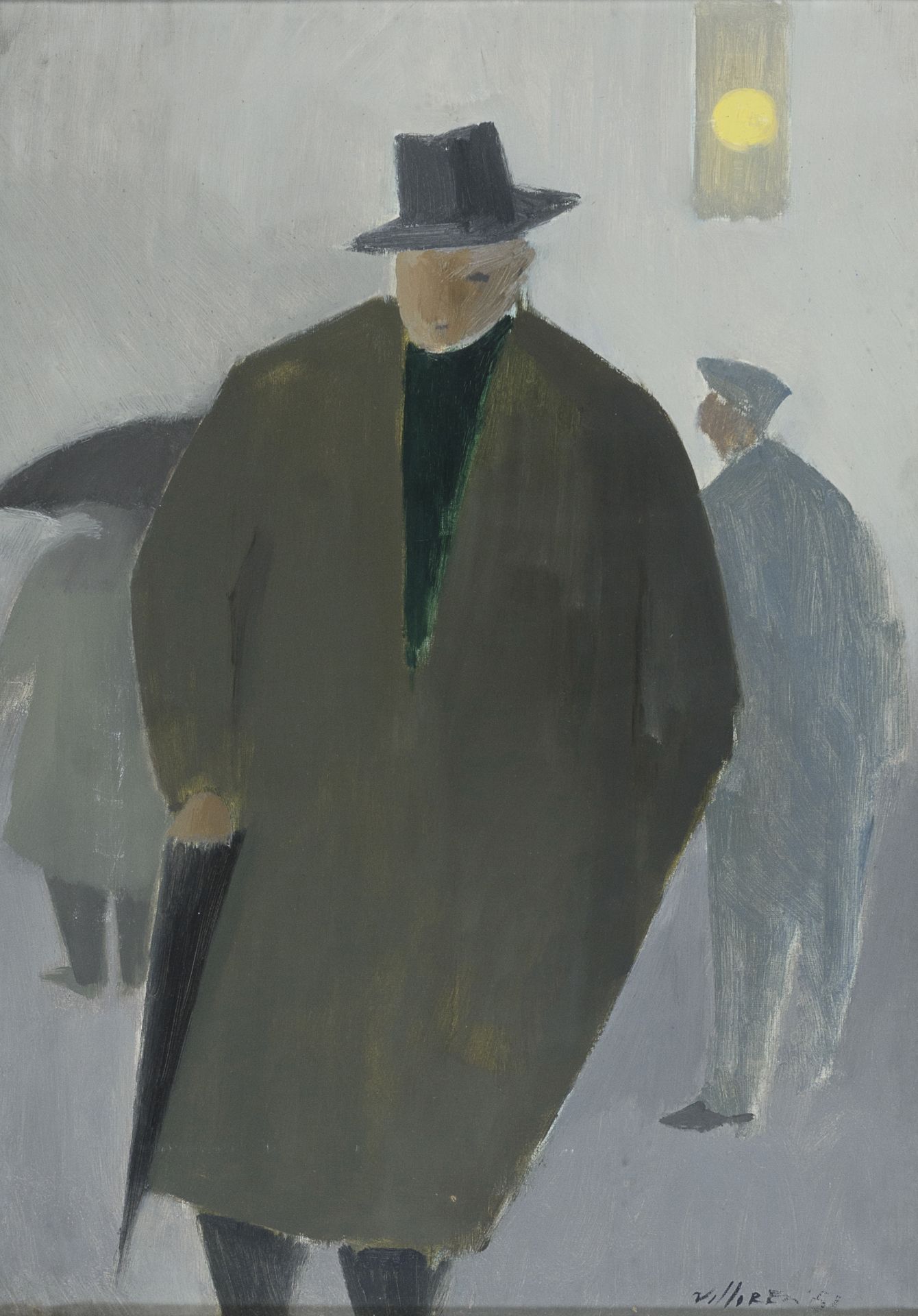 OIL PAINTING OF A MAN BY FRANCO VILLORESI 1951