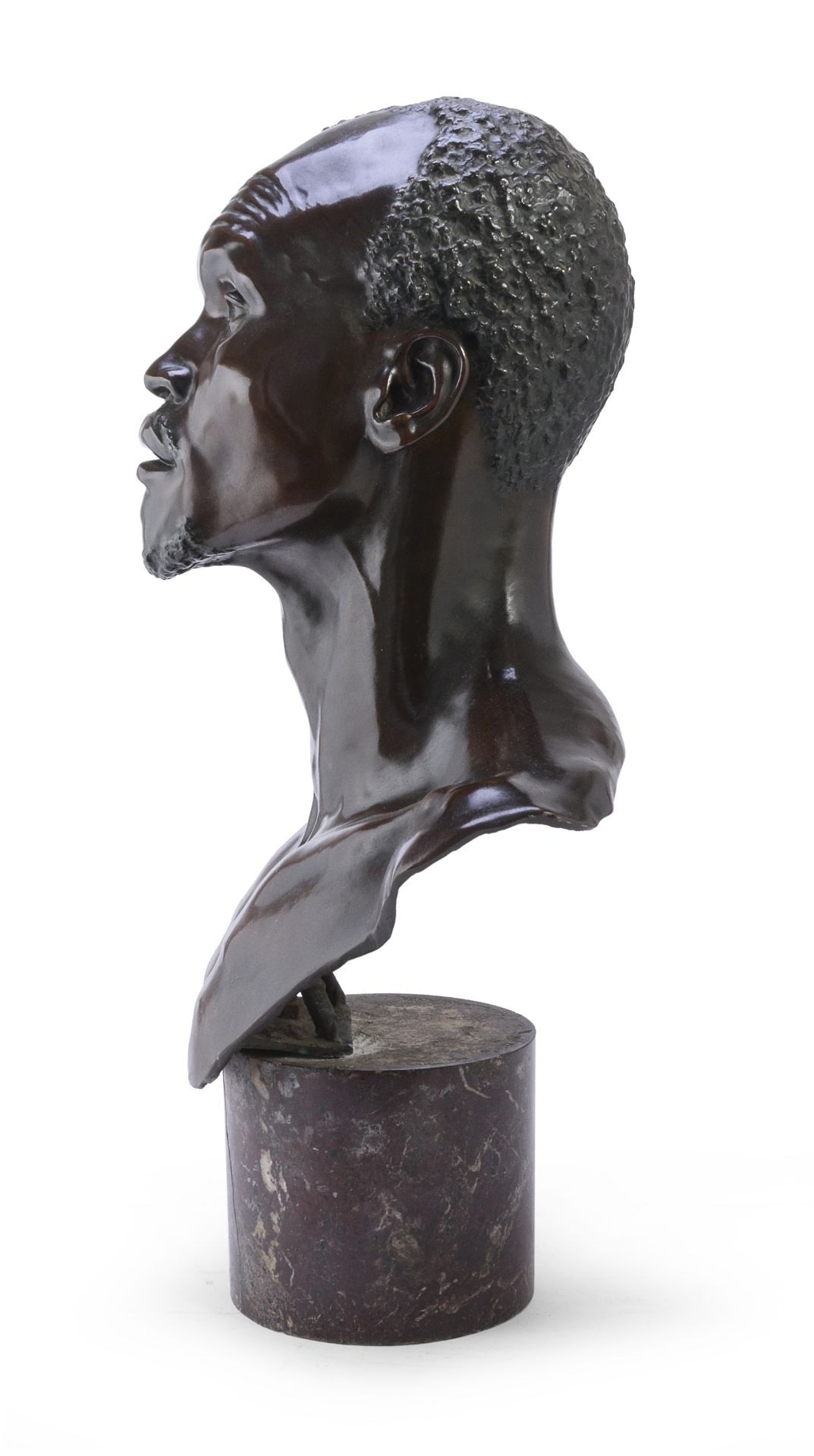 BRONZE BUST OF A NUBIAN BY EUGENIO MACCAGNANI - Image 2 of 3