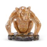 CERAMIC MONKEY SCULPTURE VB ITALY 1980s