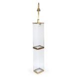 BRASS AND GLASS FLOOR LAMP 1970s