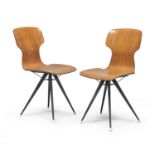 PAIR OF BEECH CHAIRS PROBABLY CARLO RASTI 1950s