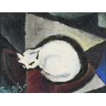 OIL PAINTING OF A CAT 1959