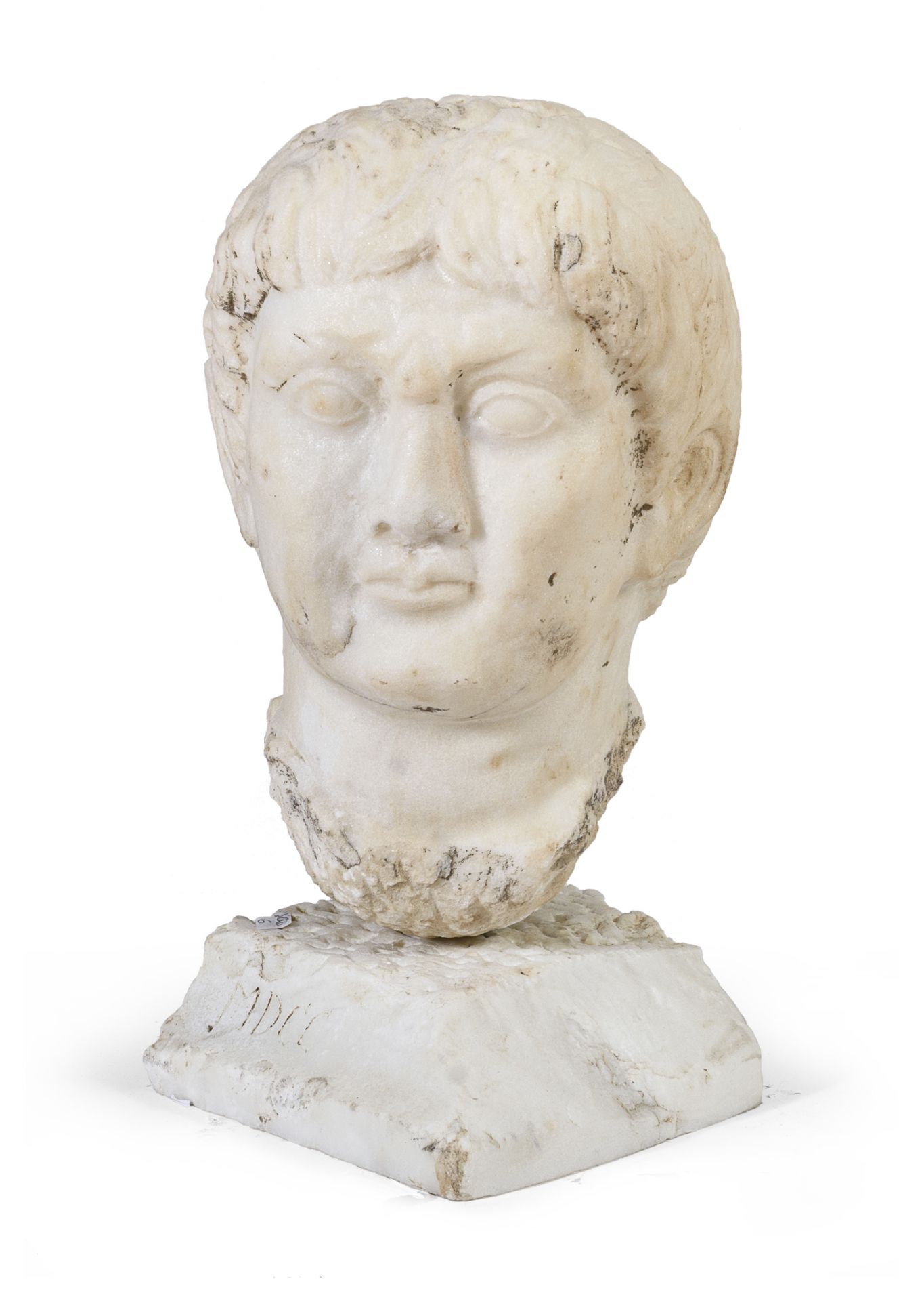 HEAD OF EMPEROR IN WHITE MARBLE EARLY 20TH CENTURY