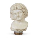WHITE MARBLE BUST OF A ROMAN CHILD LATE 19TH CENTURY