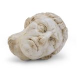 SMALL HEAD OF CAESAR IN WHITE MARBLE 19TH CENTURY