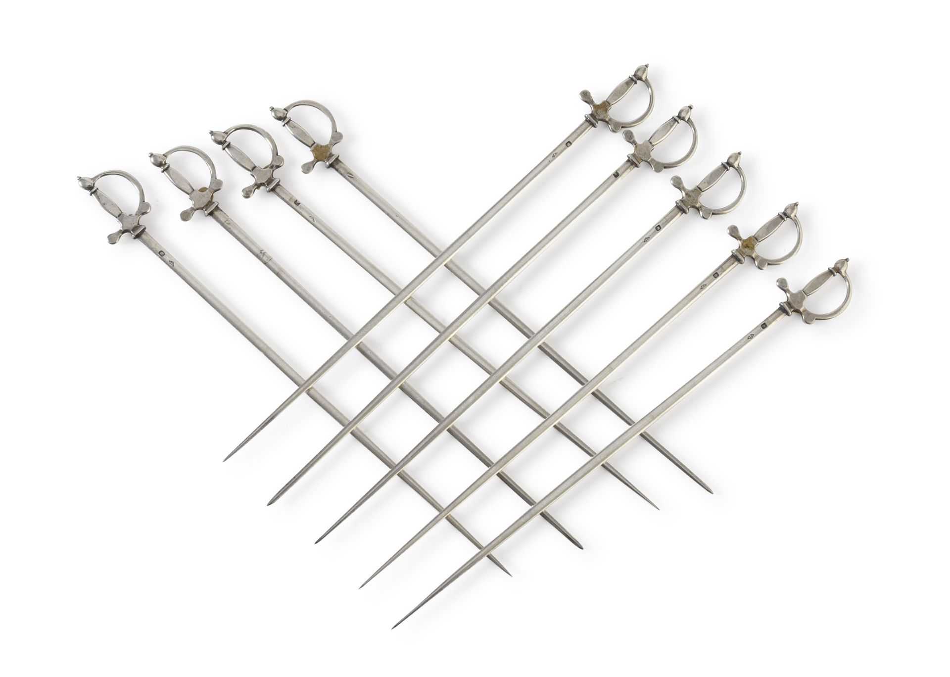 NINE SILVER SKEWERS PARIS 1890 - Image 2 of 2