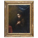 ITALIAN OIL PAINTING OF ST ANTHONY OF PADUA 17TH CENTURY