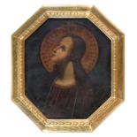 TUSCAN OIL PAINTING OF THE VIRGIN ANNOUNCED 19TH CENTURY