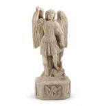 STONE SCULPTURE OF ST MICHAEL LATE 19TH CENTURY