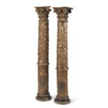 PAIR OF GILTWOOD COLUMNS NORTHERN ITALY 17th CENTURY