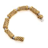 WHITE AND YELLOW GOLD BRACELET WITH DIAMONDS