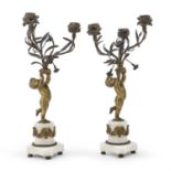 PAIR OF SMALL BRONZE CANDLESTICKS EARLY 19TH CENTURY