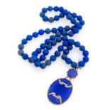 BLUE HARDSTONE NECKLACE WITH DIAMONDS