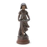 ANTINOMY SCULPTURE OF A GIRL LATE 19TH CENTURY