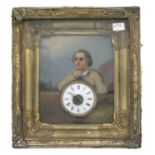 SMALL PAINTED WALL CLOCK 19TH CENTURY