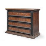 CHEST OF DRAWERS IN WALNUT AND EBONY CENTRAL ITALY 18th CENTURY