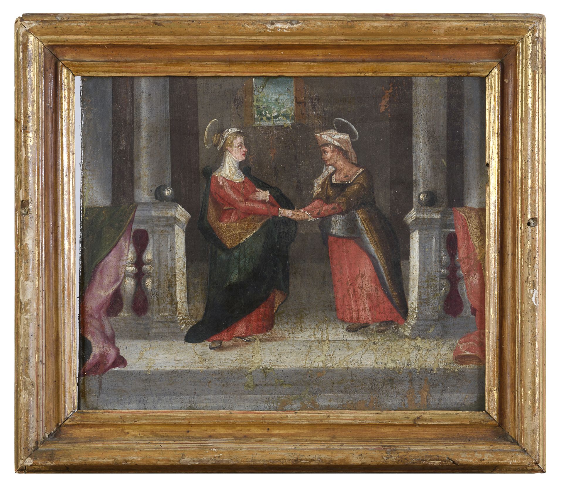 PAIR OF ITALIAN OIL PAINTINGS OF BIBLE SCENES 17TH CENTURY