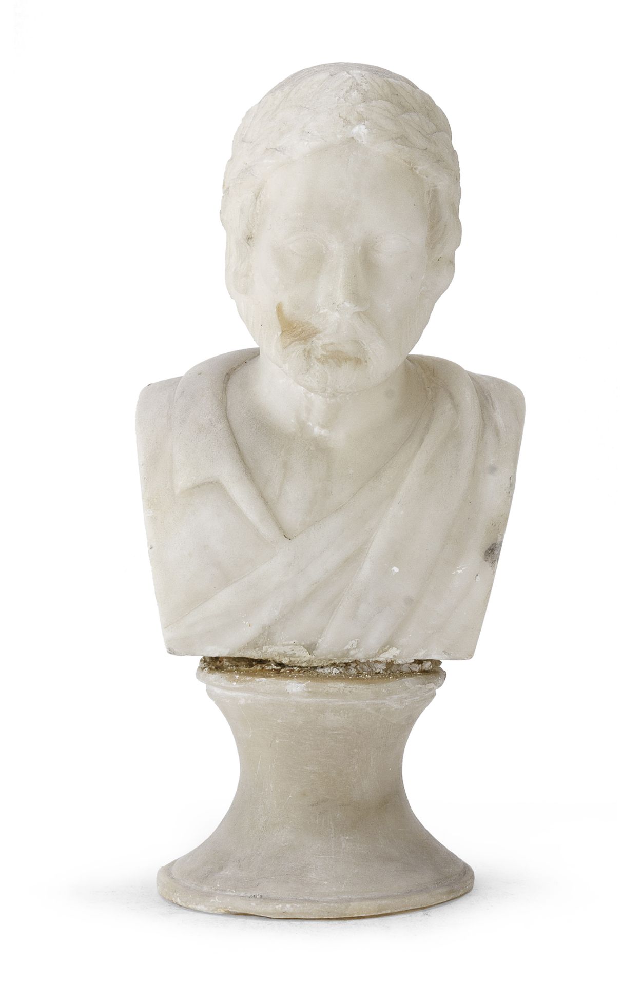 ALABASTER BUST OF A ROMAN FIGURE 19TH CENTURY
