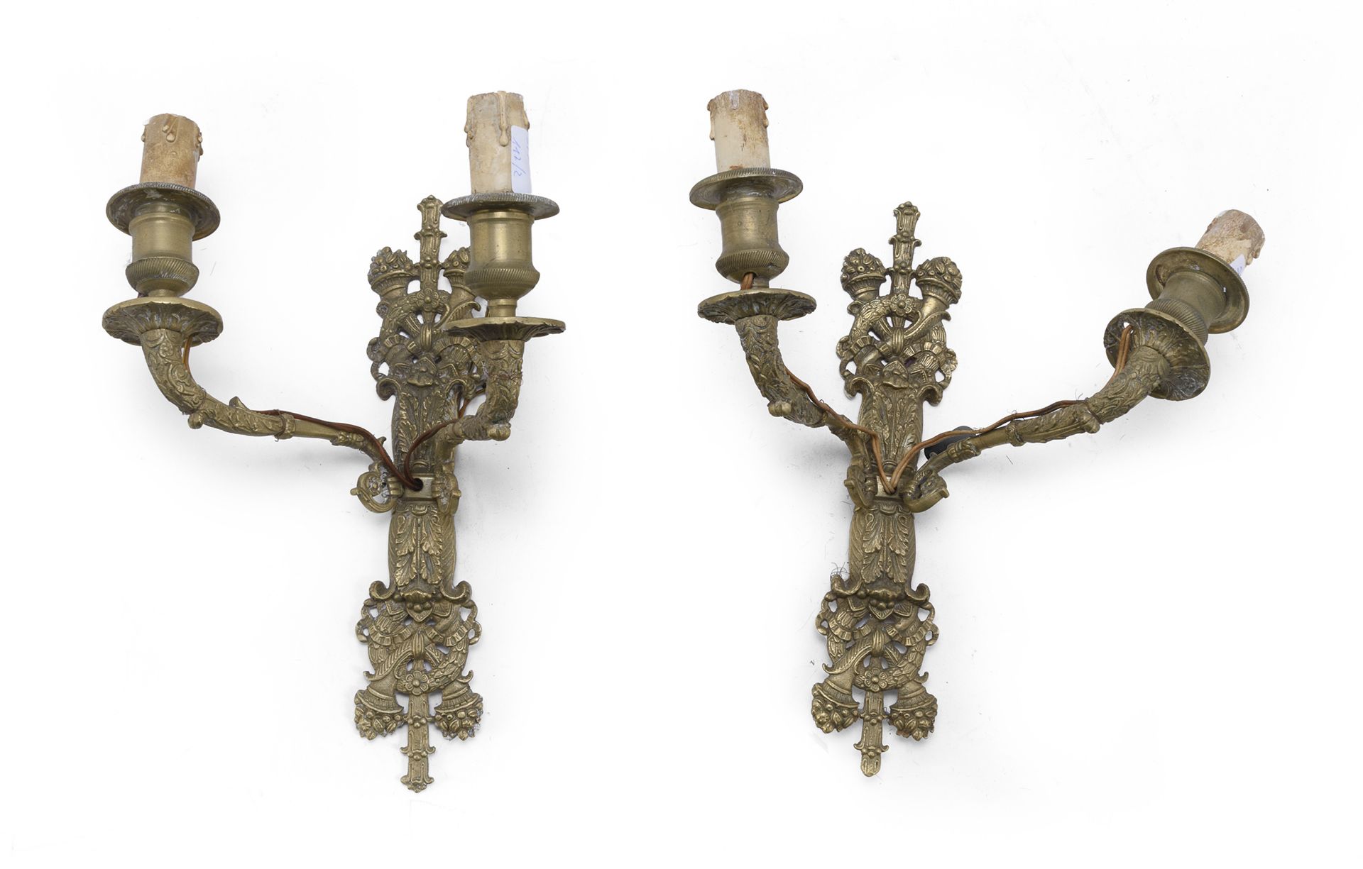 PAIR OF WALL LAMPS IN GILDED BRONZE 19TH CENTURY