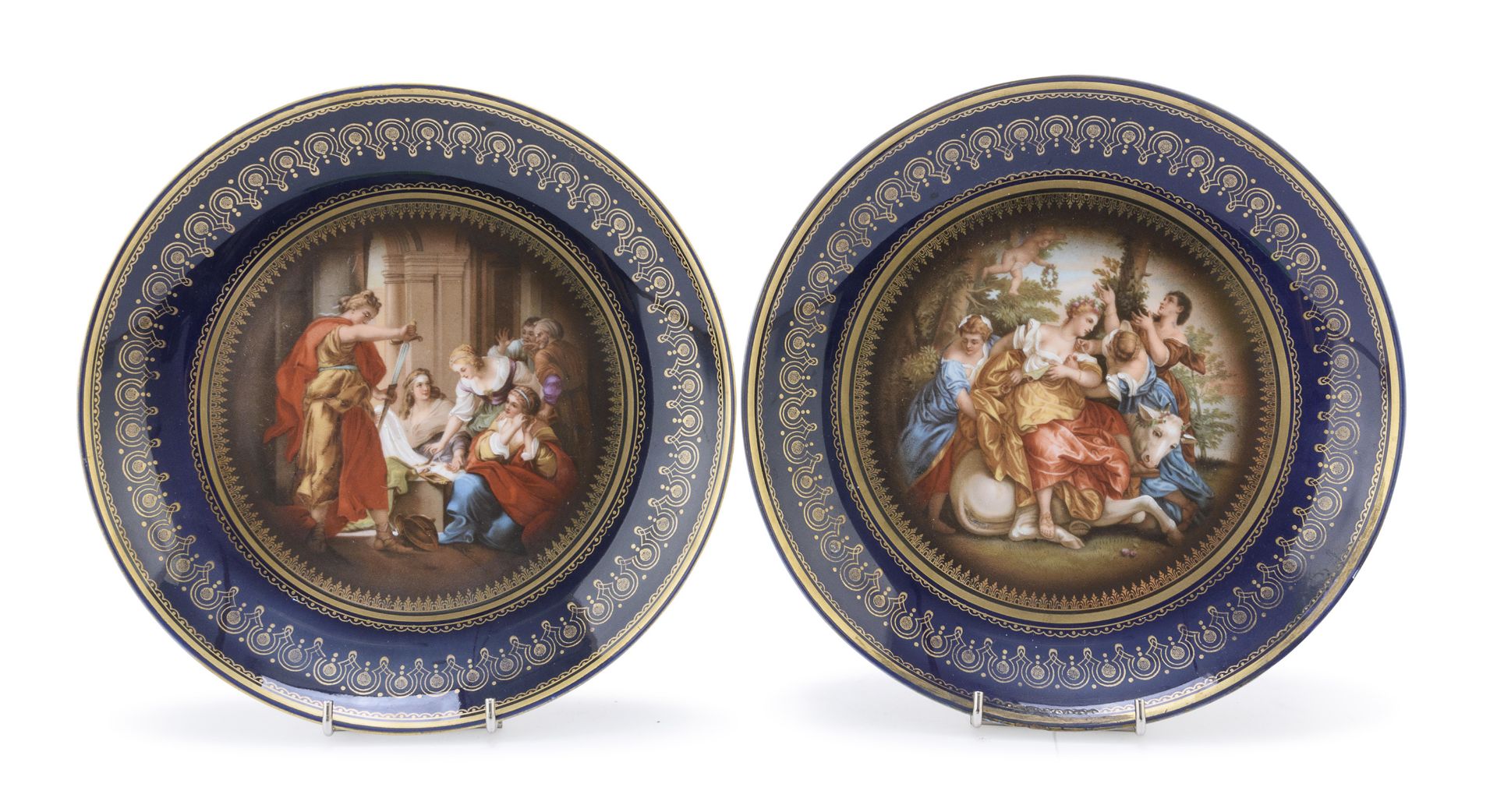 PAIR OF PORCELAIN PLATES VIENNA LATE 19TH CENTURY