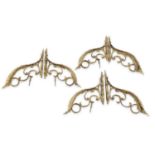 THREE PAIRS OF VALANCE SUPPORTS IN GILDED BRONZE 18TH CENTURY