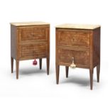 PAIR OF BEDSIDE TABLES IN BOIS DE ROSE CENTRAL ITALY LATE 18TH CENTURY