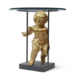 BAROQUE PUTTO SCULPTURE ADAPTED TO TABLE UPRIGHT BAROQUE PERIOD