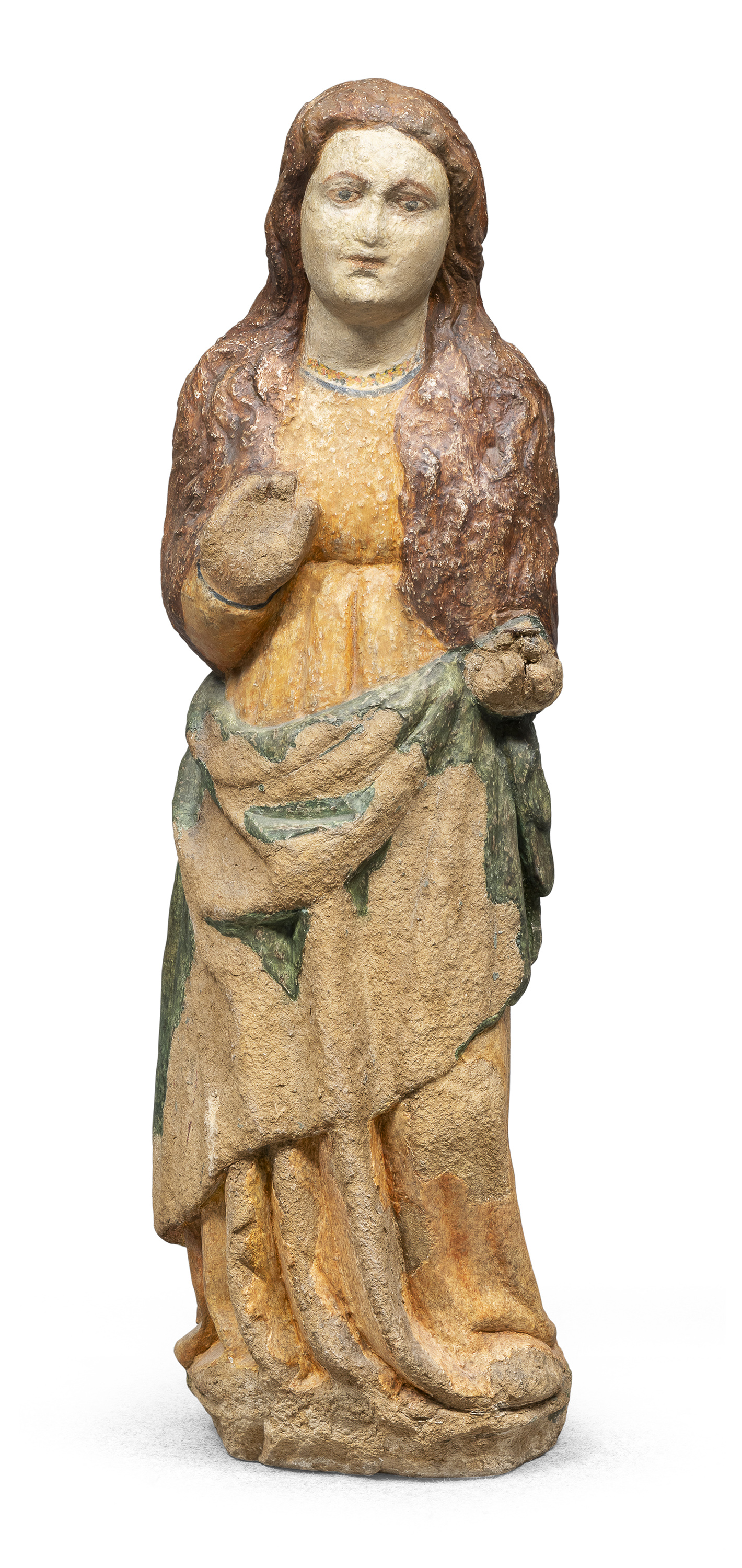 STATUE OF THE VIRGIN IN SANDSTONE 16TH CENTURY