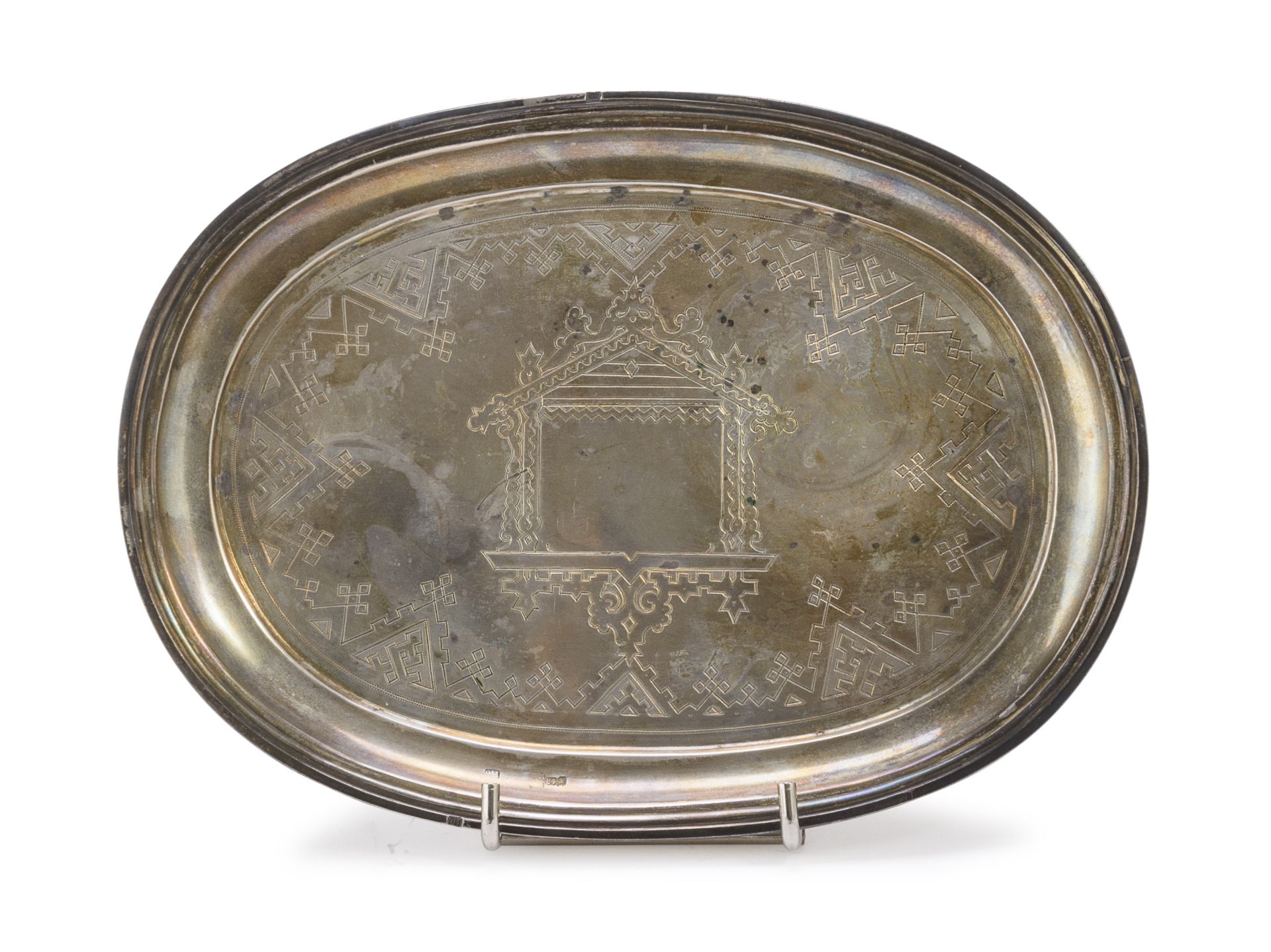 SMALL SILVER TRAY MOSCOW LATE 19TH CENTURY
