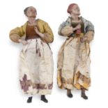 TWO CRIB FIGURES NAPLES 19TH CENTURY