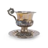SILVER CUP AND SAUCER TORINO 1860