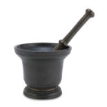 BRONZE MORTAR WITH PESTLE 17th CENTURY