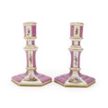 PAIR OF PORCELAIN CANDLESTICKS BERLIN EARLY 19th CENTURY