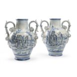 PAIR OF MAJOLICA VASES SAVONA EARLY 20TH CENTURY