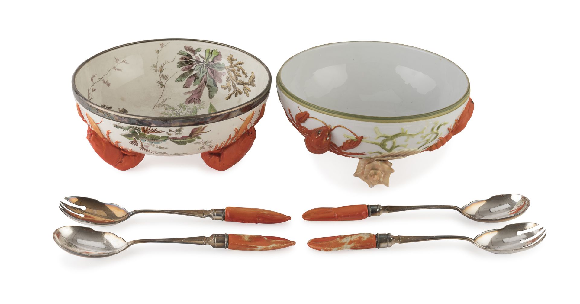 TWO SALAD BOWLS 20TH CENTURY