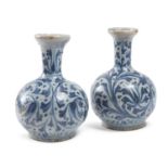 PAIR OF MAJOLICA FLASKS PROBABLY NAPLES 18TH CENTURY