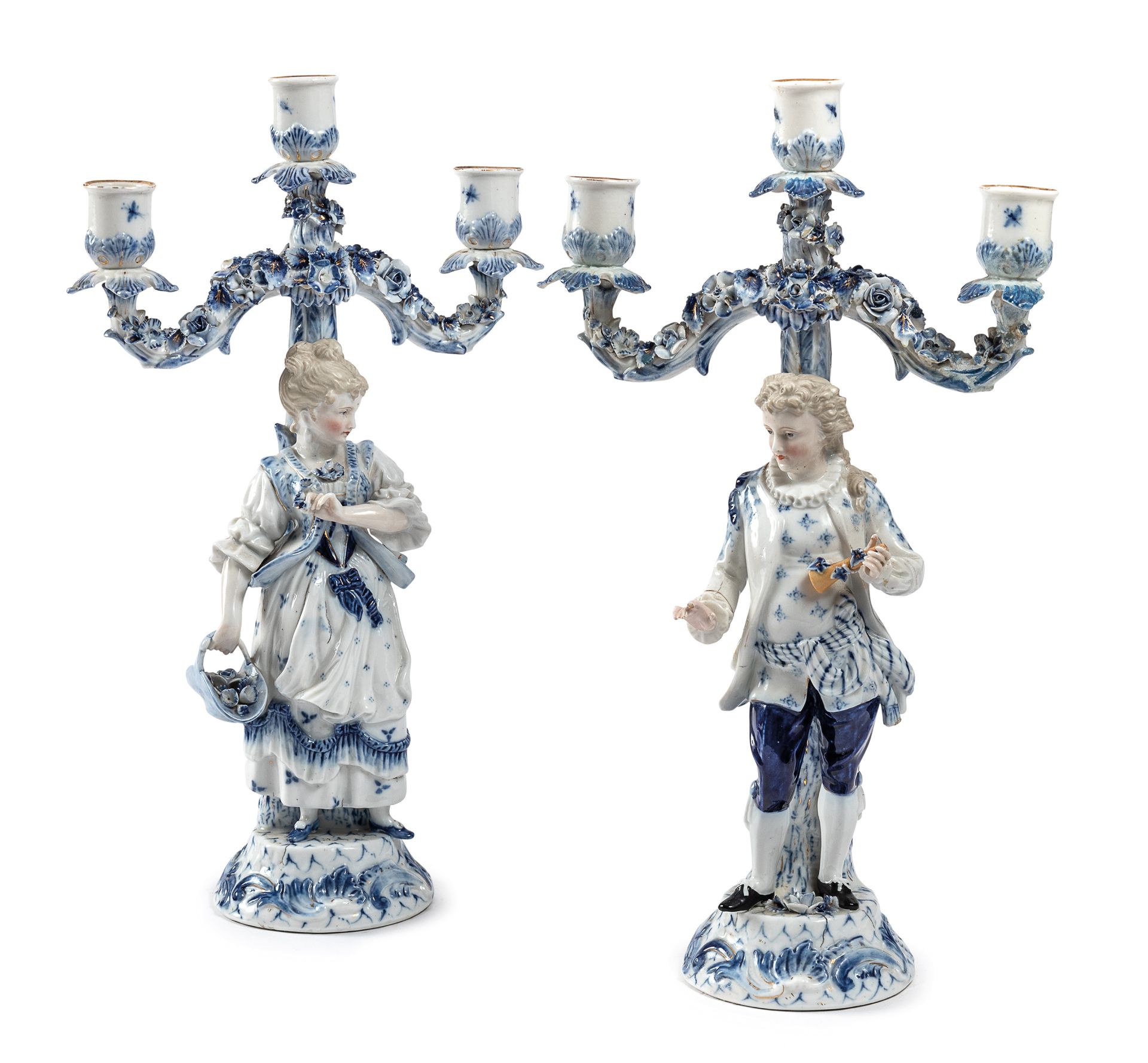 PAIR OF PORCELAIN CANDLESTICKS EARLY 20TH CENTURY
