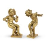 PAIR OF GILDED BRONZE SCULPTURES NAPLES LATE 18th CENTURY