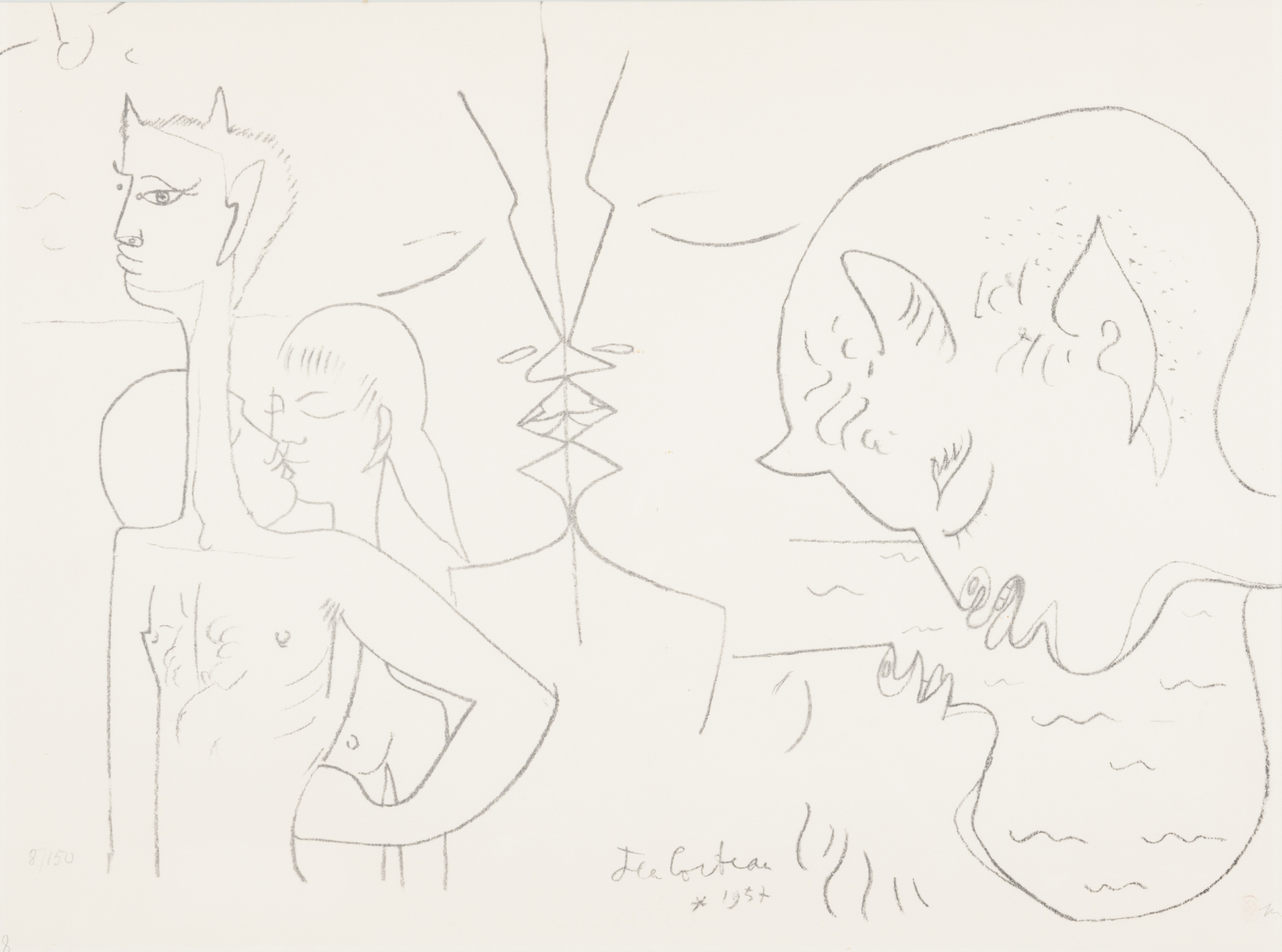 LITHOGRAPH D'APRES JEAN COCTEAU