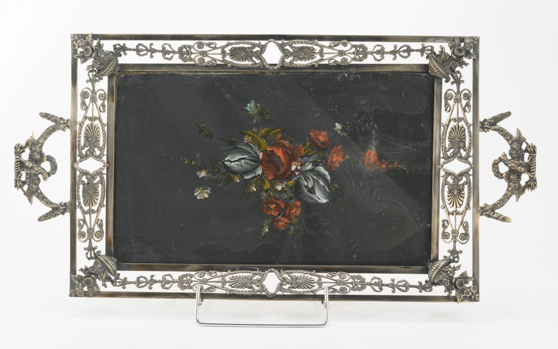 TRAY IN SILVER-PLATED METAL EARLY 20TH CENTURY