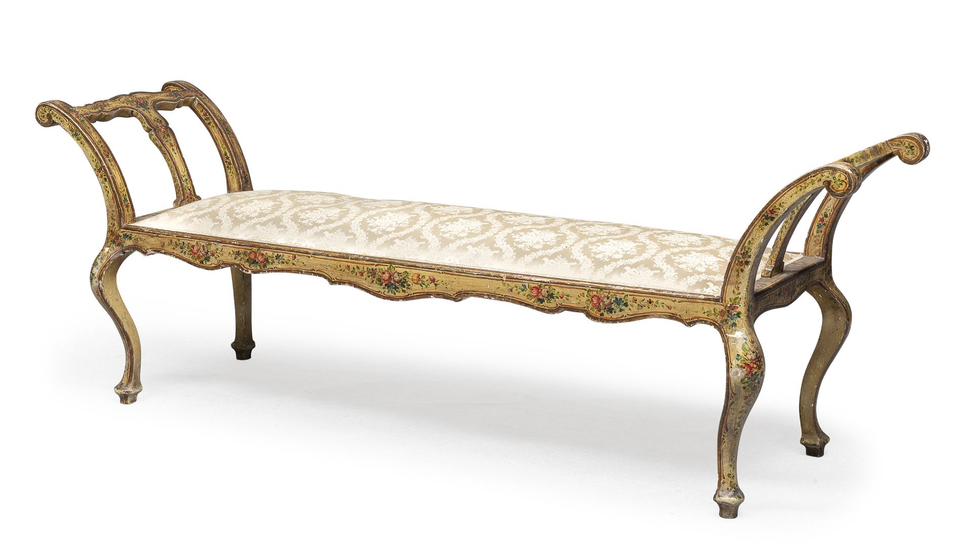 LACQUERED WOODEN BENCH VENETIAN STYLE 19th CENTURY